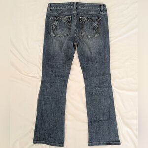 White House Black Market Boot Cut Jeans Embellished Stitching on Pockets Size 6R